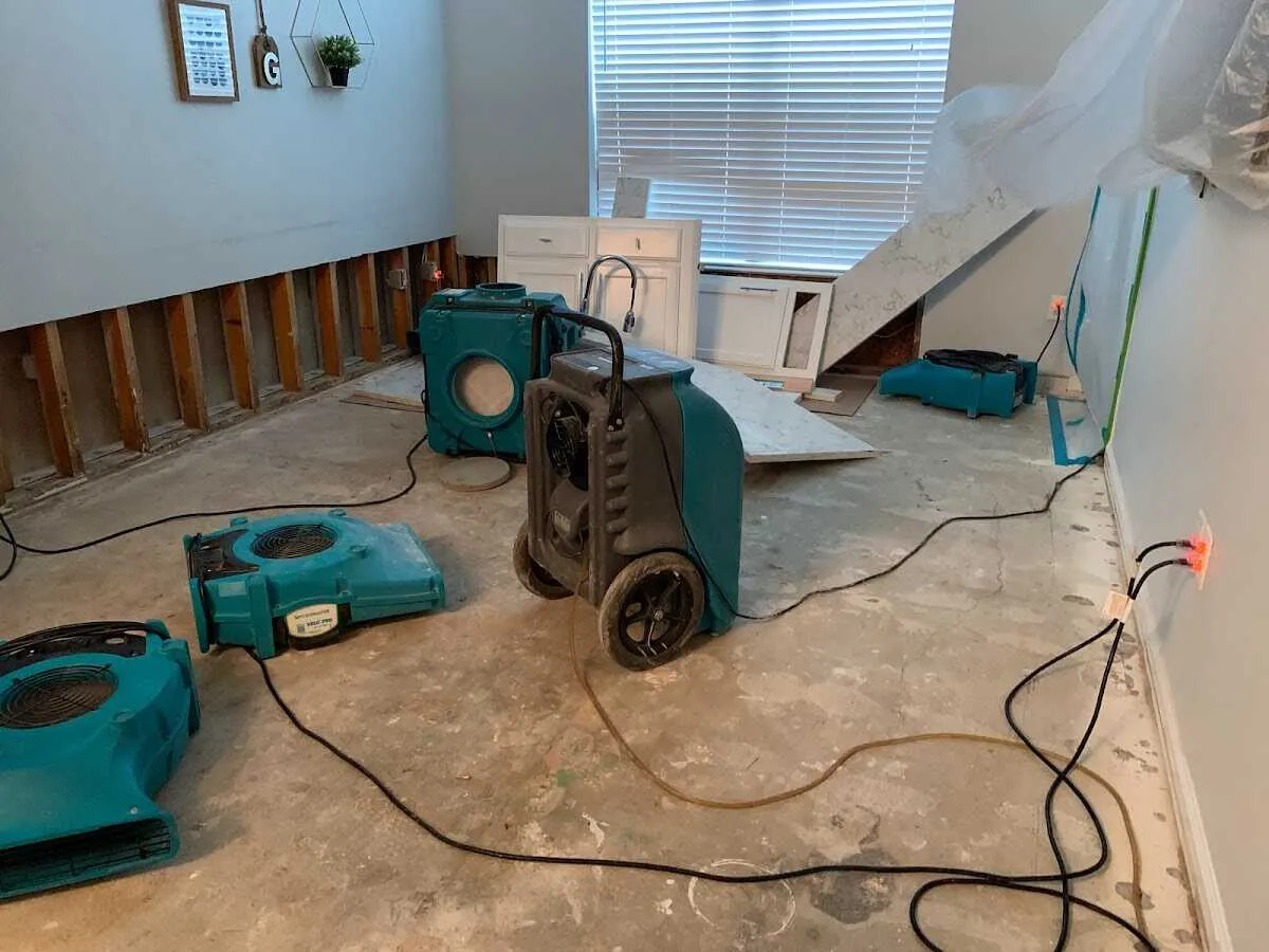 Dehumidifier in flood-cut room for Water Extraction & Removal in Zimmerman